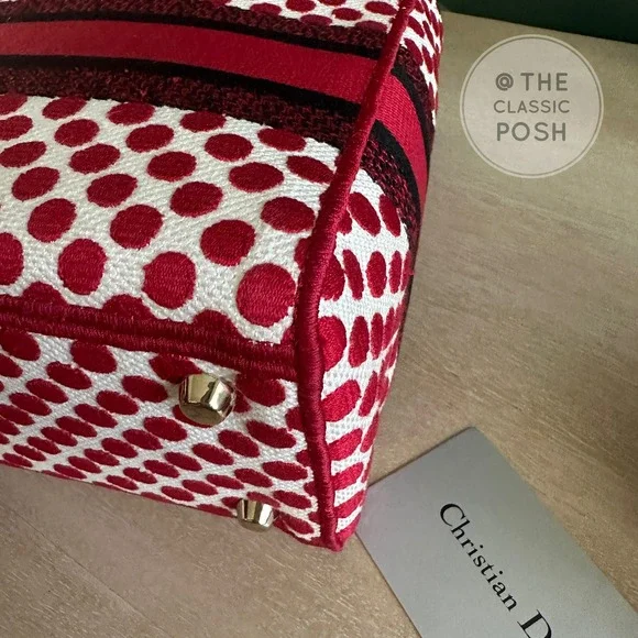 EUC  Rare Christian Dior Lady D Lite Dioramour 2020 Lady Bug Dots Satchel Bag - Picture 6 of 16
